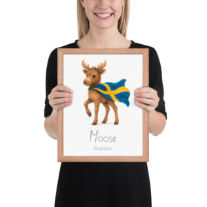 Moose · Sweden 🇸🇪 | National Animal Framed Print