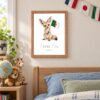 Algeria national animal framed print in a kids bedroom, oak frame Algeria national animal framed print in a kids bedroom, oak frame