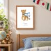Argentina national animal framed print in a kids bedroom, oak frame