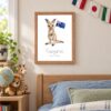 Australia national animal framed print in a kids bedroom, oak frame Australia national animal framed print in a kids bedroom, oak frame