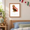 Austria national animal framed print in a kids bedroom, oak frame