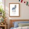 Botswana national animal framed print in a kids bedroom, oak frame Botswana national animal framed print in a kids bedroom, oak frame