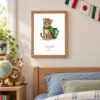Brazil national animal framed print in a kids bedroom, oak frame