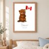 Canada national animal framed print in a kids bedroom, oak frame