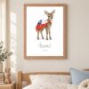 Chile national animal framed print in a kids bedroom, oak frame