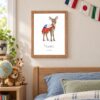 Chile national animal framed print in a kids bedroom, oak frame