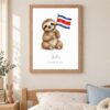 Costa Rica national animal framed print in a kids bedroom, oak frame Costa Rica national animal framed print in a kids bedroom, oak frame