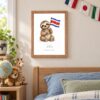 Costa Rica national animal framed print in a kids bedroom, oak frame Costa Rica national animal framed print in a kids bedroom, oak frame