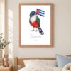 Cuba national animal framed print in a kids bedroom, oak frame Cuba national animal framed print in a kids bedroom, oak frame