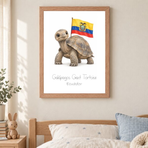 Ecuador national animal framed print in a kids bedroom, oak frame Ecuador national animal framed print in a kids bedroom, oak frame