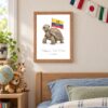 Ecuador national animal framed print in a kids bedroom, oak frame Ecuador national animal framed print in a kids bedroom, oak frame