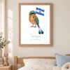 El Salvador national animal framed print in a kids bedroom, oak frame El Salvador national animal framed print in a kids bedroom, oak frame