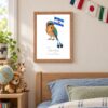 El Salvador national animal framed print in a kids bedroom, oak frame El Salvador national animal framed print in a kids bedroom, oak frame