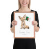 Fennec Fox Algeria national animal framed print, red oak frame 11×14 Fennec Fox Algeria national animal framed print, red oak frame 11×14