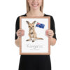 Kangaroo Australia national animal framed print, red oak frame 11×14 Kangaroo Australia national animal framed print, red oak frame 11×14