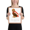 Eastern Imperial Eagle Austria national animal framed print, red oak frame 11×14