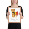 Brabant Lion Belgium national animal framed print, red oak frame 11×14