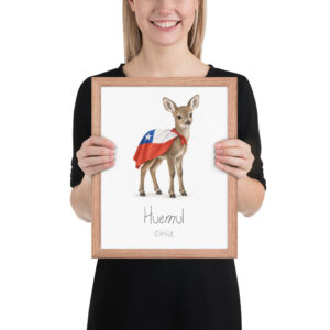 Huemul Chile national animal framed print, red oak frame 11×14 Huemul Chile national animal framed print, red oak frame 11×14