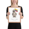 Andean Condor Colombia national animal framed print, red oak frame 11×14 Andean Condor Colombia national animal framed print, red oak frame 11×14