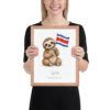 Sloth Costa Rica national animal framed print, red oak frame 11×14 Sloth Costa Rica national animal framed print, red oak frame 11×14