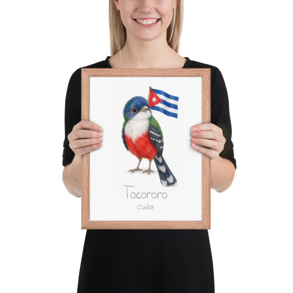 Tocororo Cuba national animal framed print, red oak frame 11×14 Tocororo Cuba national animal framed print, red oak frame 11×14