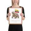 Giant Tortoise Ecuador national animal framed print, red oak frame 11×14 Giant Tortoise Ecuador national animal framed print, red oak frame 11×14