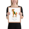 Red Deer Ireland national animal framed print, red oak frame 11×14