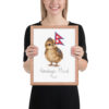 Himalayan Monal Nepal national animal framed print, red oak frame 11×14