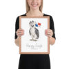 Harpy Eagle Panama national animal framed print, red oak frame 11×14