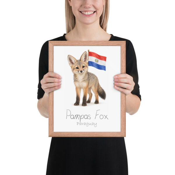 Pampas Fox Paraguay national animal framed print, red oak frame 11×14 Pampas Fox Paraguay national animal framed print, red oak frame 11×14
