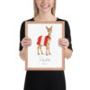 Vicuña Peru national animal framed print, red oak frame 11×14 Vicuña Peru national animal framed print, red oak frame 11×14