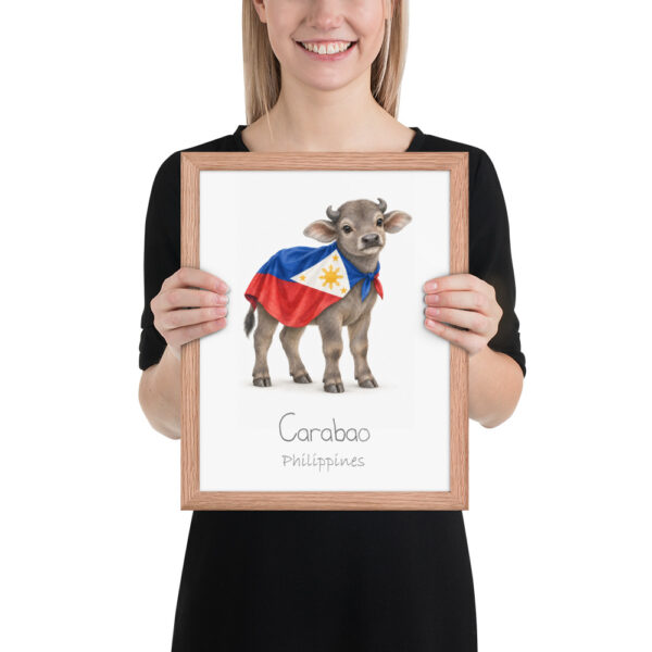 Carabao Philippines national animal framed print, red oak frame 11×14 Carabao Philippines national animal framed print, red oak frame 11×14