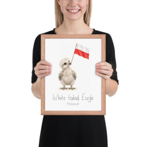 White-tailed Eagle Poland national animal framed print, red oak frame 11×14 White-tailed Eagle Poland national animal framed print, red oak frame 11×14
