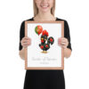 Rooster of Barcelos Portugal national animal framed print, red oak frame 11×14 Rooster of Barcelos Portugal national animal framed print, red oak frame 11×14