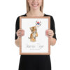 Siberian Tiger South Korea national animal framed print, red oak frame 11×14
