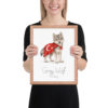 Grey Wolf Turkey national animal framed print, red oak frame 11×14 Grey Wolf Turkey national animal framed print, red oak frame 11×14