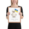 White Stork Ukraine national animal framed print, red oak frame 11×14 White Stork Ukraine national animal framed print, red oak frame 11×14