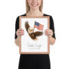 Bald Eagle United States national animal framed print, red oak frame 11×14