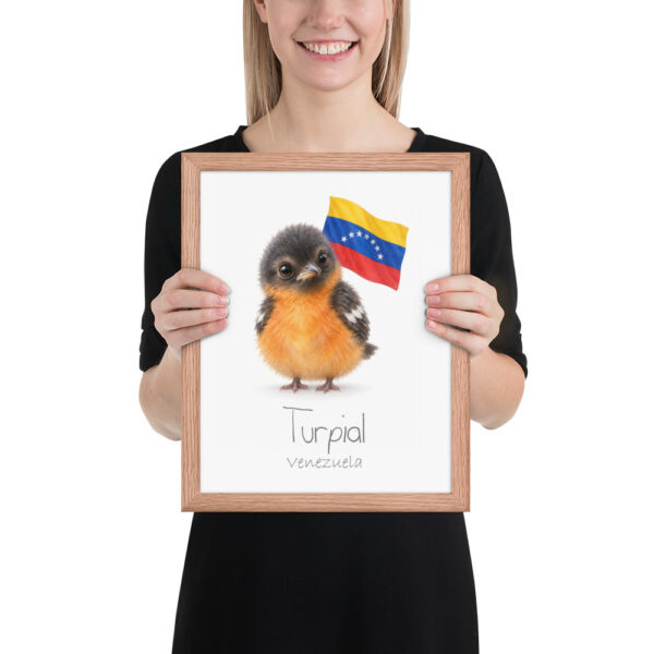 Turpial Venezuela national animal framed print, red oak frame 11×14 Turpial Venezuela national animal framed print, red oak frame 11×14