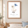 Finland national animal framed print in a kids bedroom, oak frame