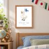Finland national animal framed print in a kids bedroom, oak frame