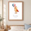 France national animal framed print in a kids bedroom, oak frame