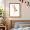 France national animal framed print in a kids bedroom, oak frame