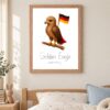 Germany national animal framed print in a kids bedroom, oak frame