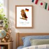Germany national animal framed print in a kids bedroom, oak frame