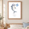 Greece national animal framed print in a kids bedroom, oak frame