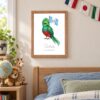 Guatemala national animal framed print in a kids bedroom, oak frame Guatemala national animal framed print in a kids bedroom, oak frame