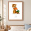 India national animal framed print in a kids bedroom, oak frame India national animal framed print in a kids bedroom, oak frame