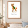 Ireland national animal framed print in a kids bedroom, oak frame
