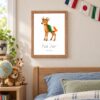 Ireland national animal framed print in a kids bedroom, oak frame